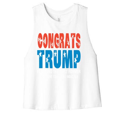 Congrats Trump Indicted Women's Racerback Cropped Tank