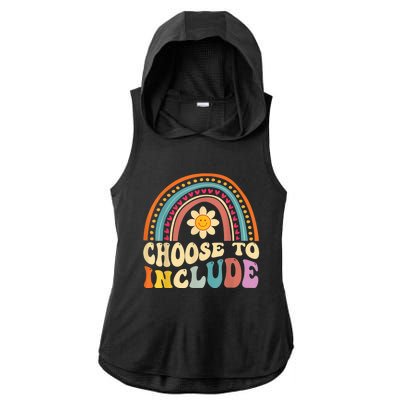 Choose To Include For Autism Teacher Special Education SPED Ladies PosiCharge Tri-Blend Wicking Draft Hoodie Tank