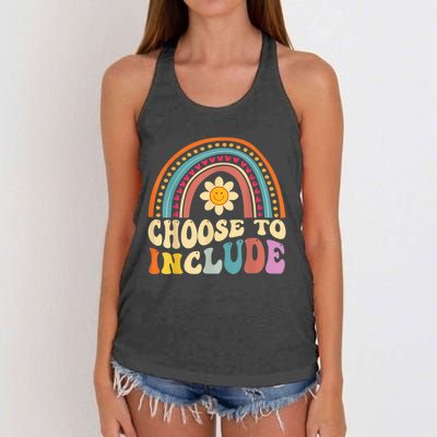 Choose To Include For Autism Teacher Special Education SPED Women's Knotted Racerback Tank