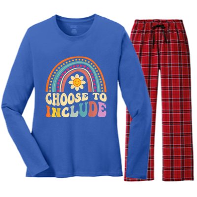 Choose To Include For Autism Teacher Special Education SPED Women's Long Sleeve Flannel Pajama Set 