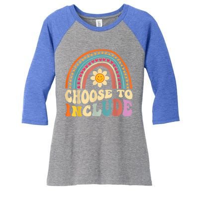 Choose To Include For Autism Teacher Special Education SPED Women's Tri-Blend 3/4-Sleeve Raglan Shirt