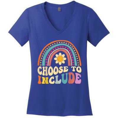 Choose To Include For Autism Teacher Special Education SPED Women's V-Neck T-Shirt