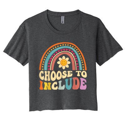 Choose To Include For Autism Teacher Special Education SPED Women's Crop Top Tee