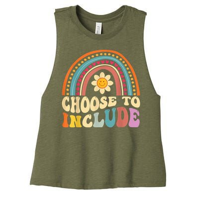 Choose To Include For Autism Teacher Special Education SPED Women's Racerback Cropped Tank