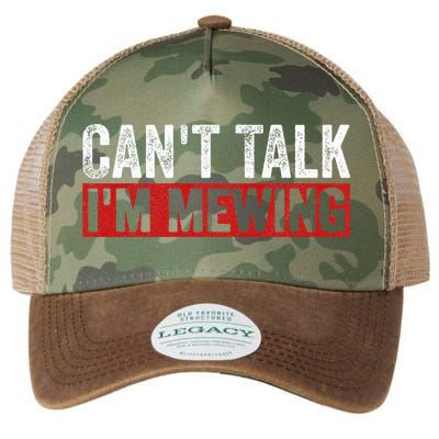 Can't Talk I'm Mewing Funny Quote Legacy Tie Dye Trucker Hat