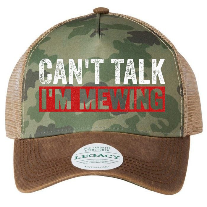 Can't Talk I'm Mewing Funny Quote Legacy Tie Dye Trucker Hat