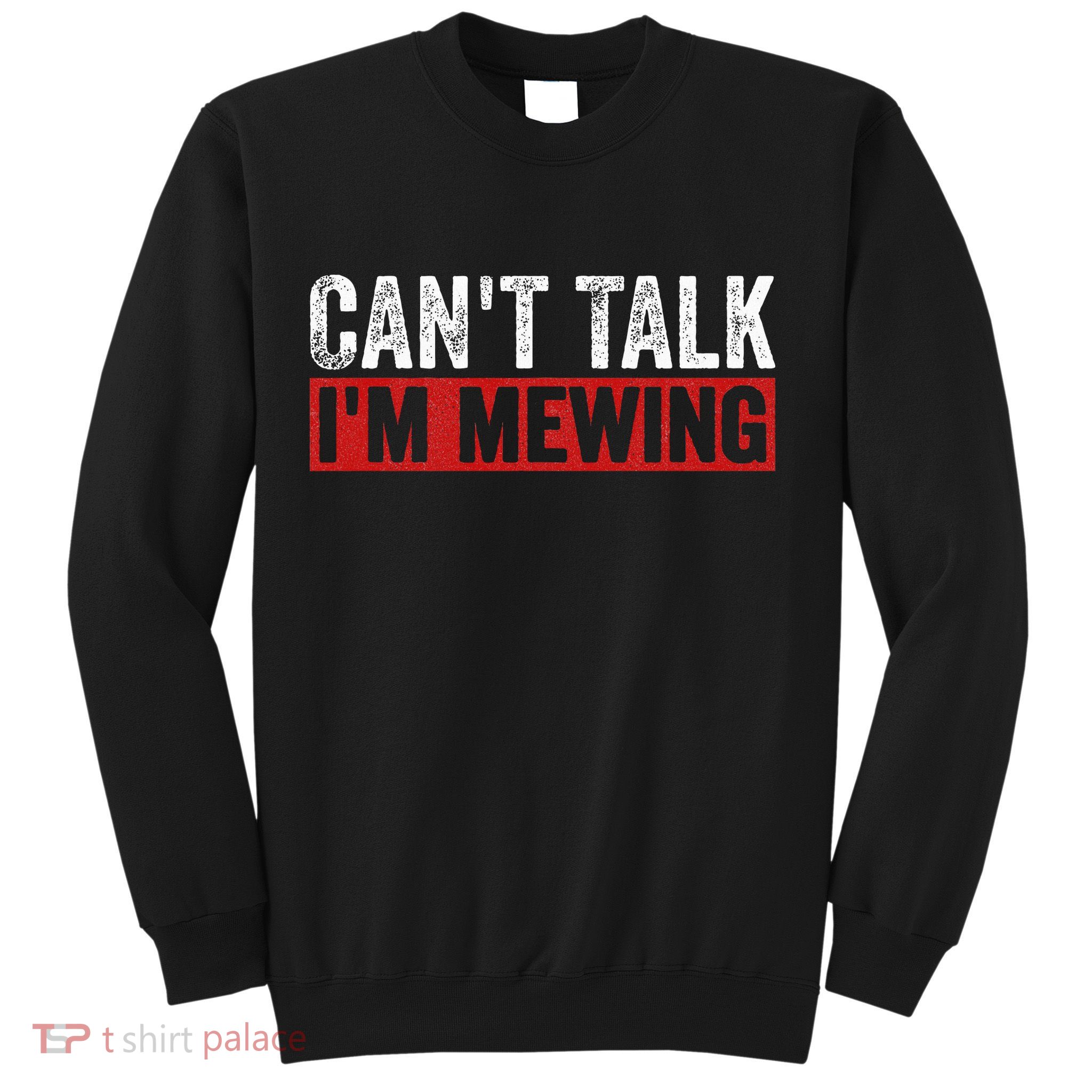 Can't Talk I'm Mewing Funny Quote Sweatshirt
