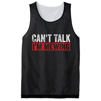 Can't Talk I'm Mewing Funny Quote Mesh Reversible Basketball Jersey Tank