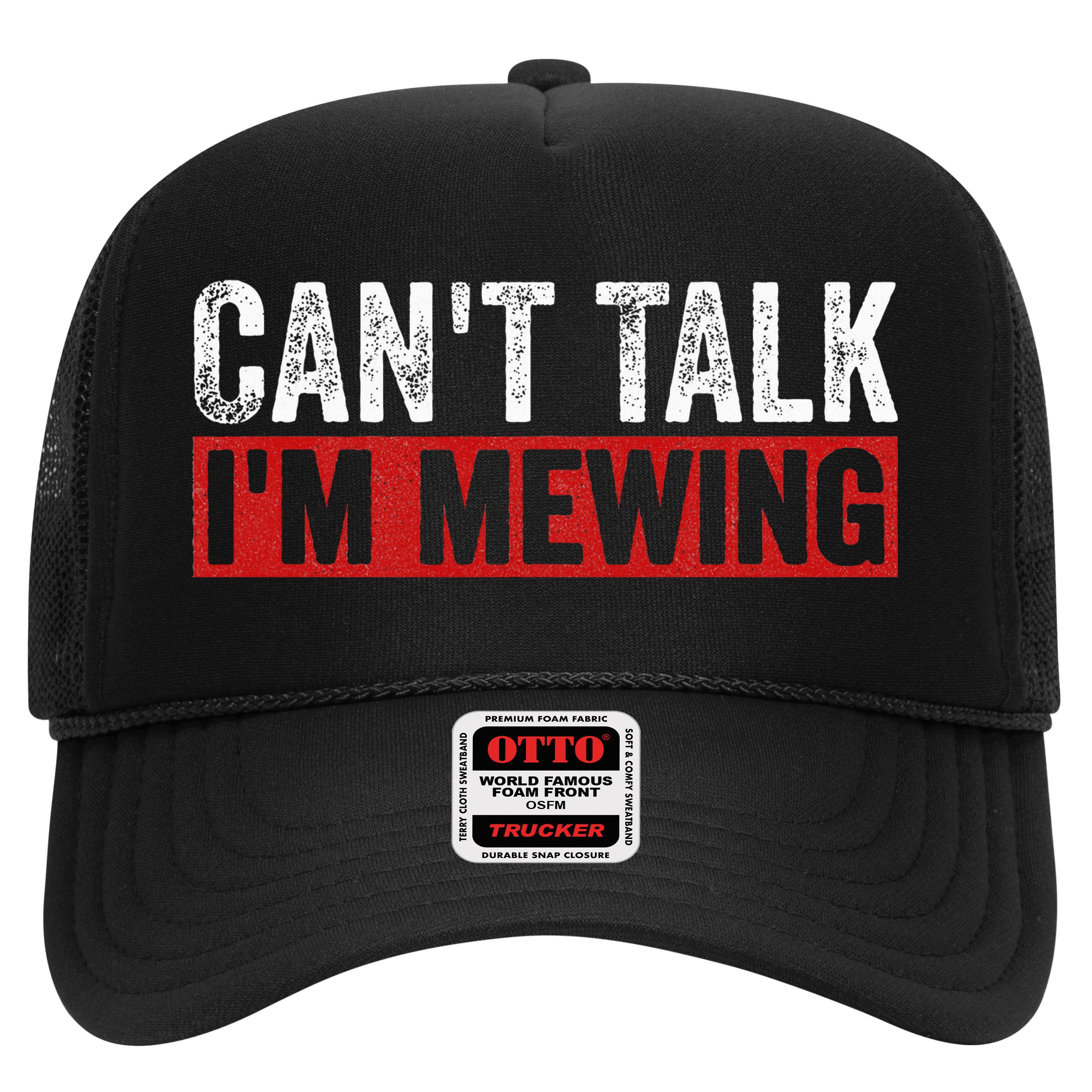 Can't Talk I'm Mewing Funny Quote Hat