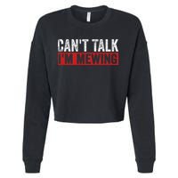 Can't Talk I'm Mewing Funny Quote Cropped Pullover Crew