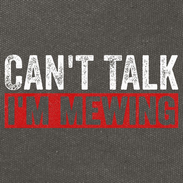 Can't Talk I'm Mewing Funny Quote Cotton Canvas Backpack