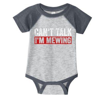 Can't Talk I'm Mewing Funny Quote Infant Baby Jersey Bodysuit