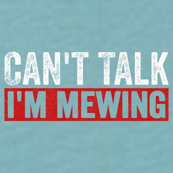 Can't Talk I'm Mewing Funny Quote Sueded Cloud Jersey T-Shirt