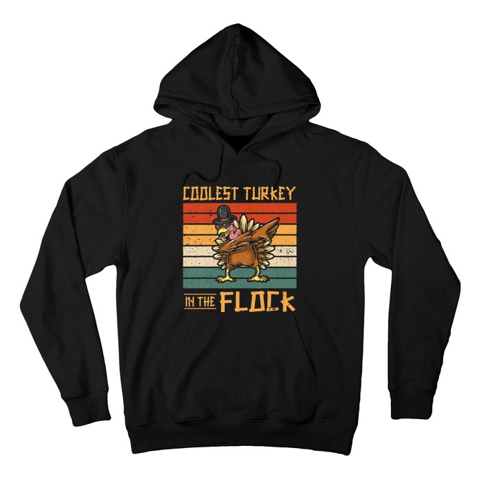 Coolest Turkey in the Flock Funny Thanksgiving Turkey Trot Hoodie