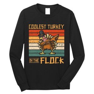 Coolest Turkey in the Flock Funny Thanksgiving Turkey Trot Long Sleeve Shirt