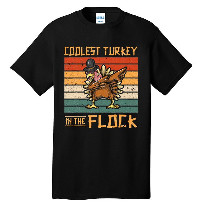 Coolest Turkey in the Flock Funny Thanksgiving Turkey Trot Tall T-Shirt