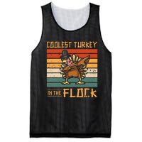 Coolest Turkey in the Flock Funny Thanksgiving Turkey Trot Mesh Reversible Basketball Jersey Tank