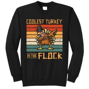 Coolest Turkey in the Flock Funny Thanksgiving Turkey Trot Tall Sweatshirt