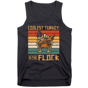 Coolest Turkey in the Flock Funny Thanksgiving Turkey Trot Tank Top