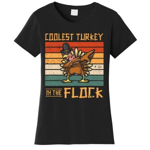 Coolest Turkey in the Flock Funny Thanksgiving Turkey Trot Women's T-Shirt