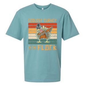 Coolest Turkey in the Flock Funny Thanksgiving Turkey Trot Sueded Cloud Jersey T-Shirt