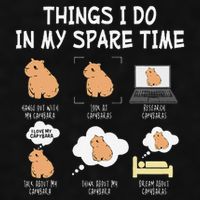 Capybara Things I Do In My Spare Time Funny Capybara Ladies PosiCharge Tri-Blend Wicking Tank