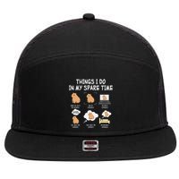 Capybara Things I Do In My Spare Time Funny Capybara 7 Panel Mesh Trucker Snapback Hat