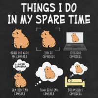 Capybara Things I Do In My Spare Time Funny Capybara 7 Panel Mesh Trucker Snapback Hat