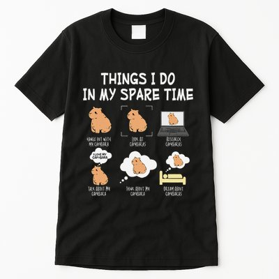 Capybara Things I Do In My Spare Time Funny Capybara Tall T-Shirt