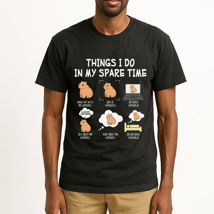 Capybara Things I Do In My Spare Time Funny Capybara Tall T-Shirt