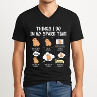 Capybara Things I Do In My Spare Time Funny Capybara V-Neck T-Shirt