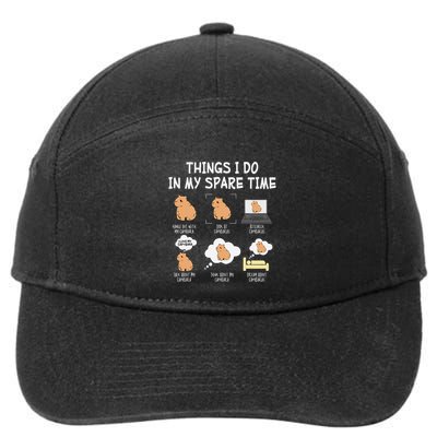Capybara Things I Do In My Spare Time Funny Capybara 7-Panel Snapback Hat