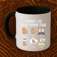 Capybara Things I Do In My Spare Time Funny Capybara Mug