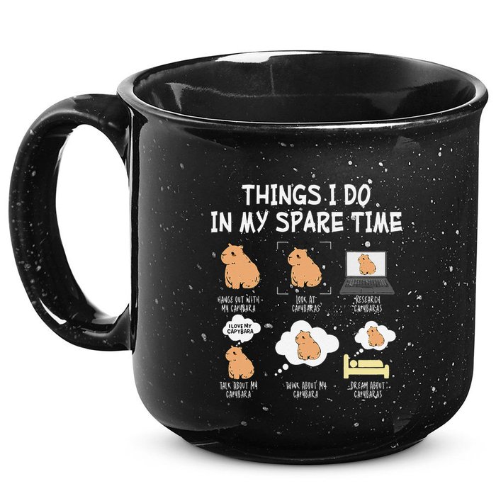 Capybara Things I Do In My Spare Time Funny Capybara 15oz Campfire Ceramic Mug