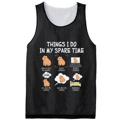 Capybara Things I Do In My Spare Time Funny Capybara Mesh Reversible Basketball Jersey Tank