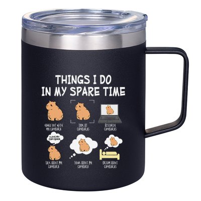 Capybara Things I Do In My Spare Time Funny Capybara 12oz Stainless Steel Coffee Mug