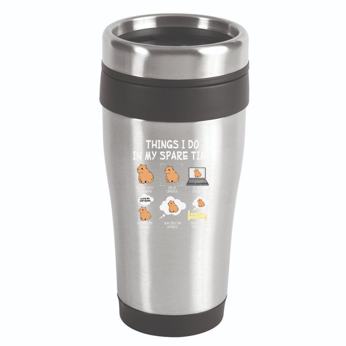 Capybara Things I Do In My Spare Time Funny Capybara 16oz Travel Tumbler