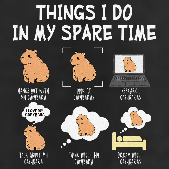 Capybara Things I Do In My Spare Time Funny Capybara 25L Jumbo Tote
