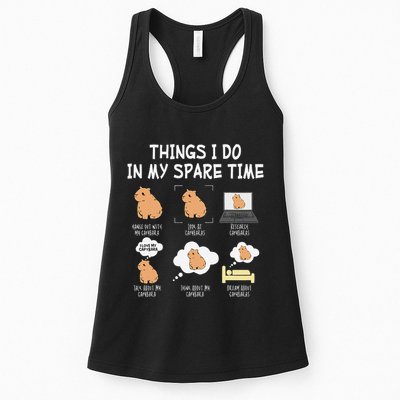 Capybara Things I Do In My Spare Time Funny Capybara Womens Tank Top