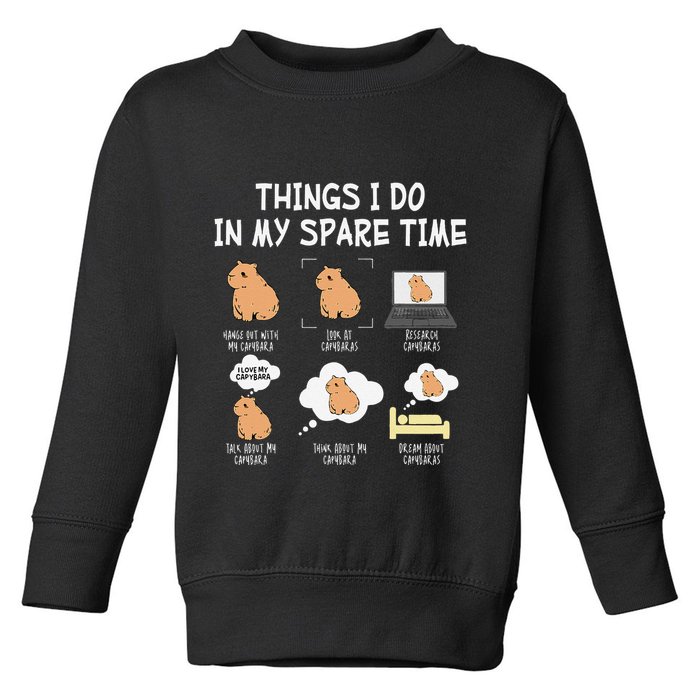 Capybara Things I Do In My Spare Time Funny Capybara Toddler Sweatshirt