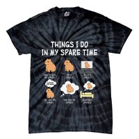 Capybara Things I Do In My Spare Time Funny Capybara Tie-Dye T-Shirt