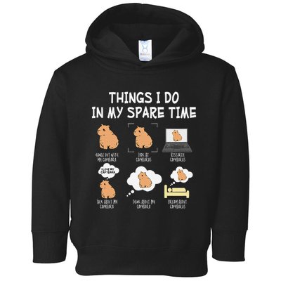 Capybara Things I Do In My Spare Time Funny Capybara Toddler Hoodie
