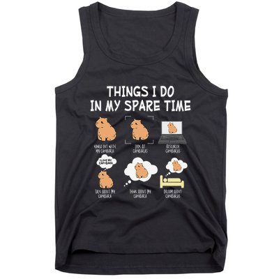 Capybara Things I Do In My Spare Time Funny Capybara Tank Top
