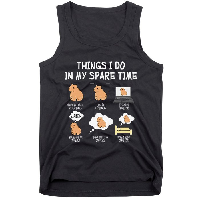 Capybara Things I Do In My Spare Time Funny Capybara Tank Top