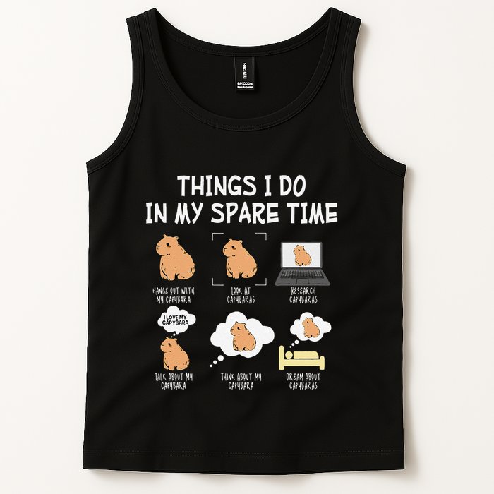 Capybara Things I Do In My Spare Time Funny Capybara Tank Top