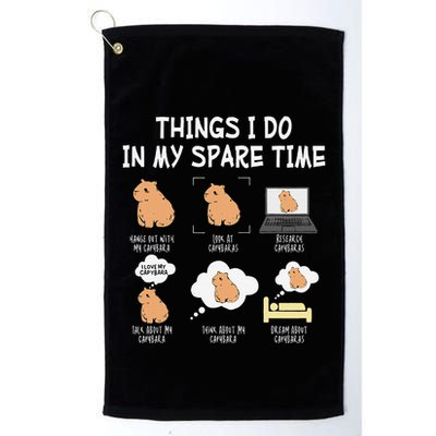Capybara Things I Do In My Spare Time Funny Capybara Golf Towel
