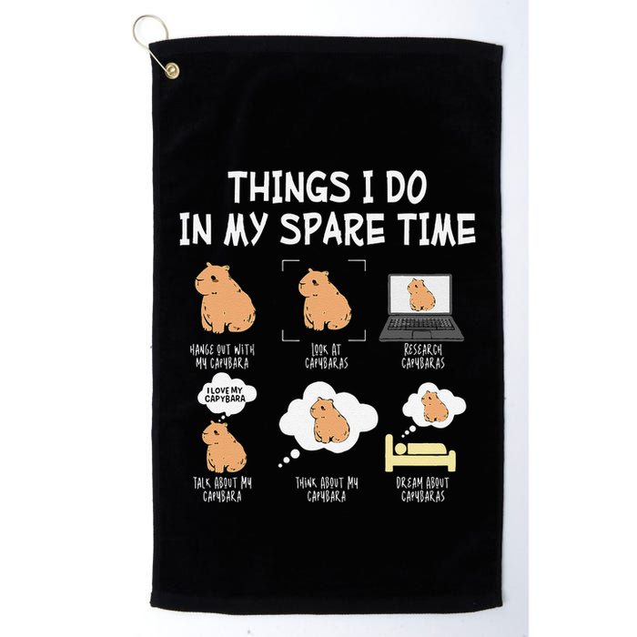 Capybara Things I Do In My Spare Time Funny Capybara Golf Towel