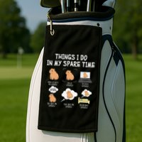 Capybara Things I Do In My Spare Time Funny Capybara Golf Towel