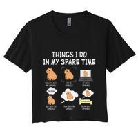Capybara Things I Do In My Spare Time Funny Capybara Crop Top