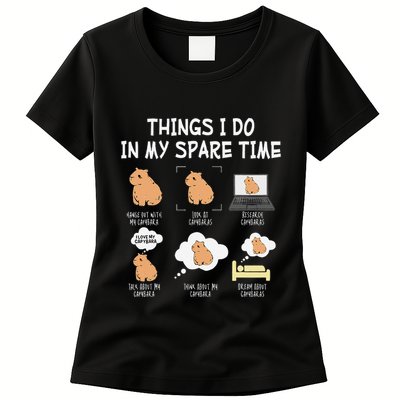Capybara Things I Do In My Spare Time Funny Capybara Womens T-Shirt